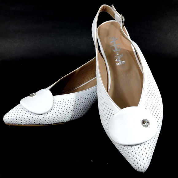 ALESSANDRO DI MARIA 🇮🇹 WOMEN'S  WHITE SOFT LEATHER SUMMER SANDALS - Picture 8 of 8